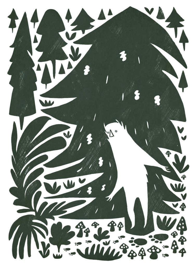 forest nature folktale bigfoot illustration